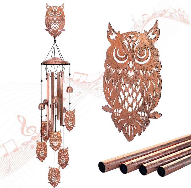 EZTZEN Owl Wind Chimes Outdoor Owl Gifts for Women/Men/Mom/Wife/Grandma Birthday Gifts Memorial Gift Metal WindChimes for Outside/Indoors, Lawn, Patio, Home, Porch, Yard Decor, Garden Decorations - Image 1